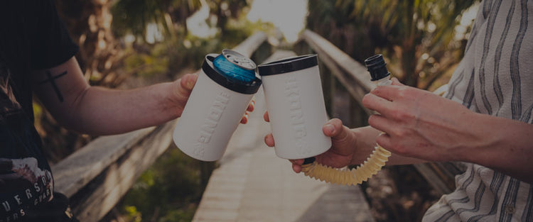 The Kong 2.0. A Portable Can or Bottle Cooler/Cup with A Detachable,  Expandable, Hose to Funnel Your Drink. (Blue)